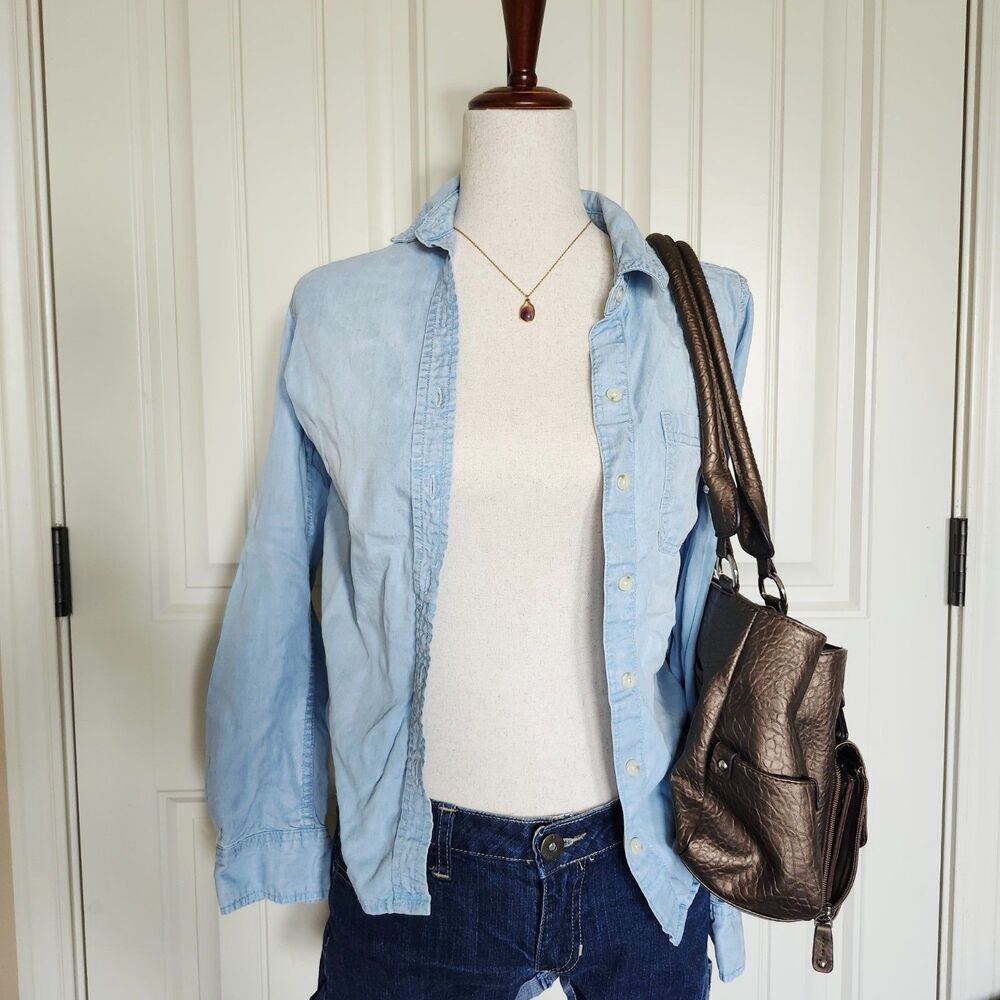 Mossimo Light Blue Women's Button Up Long Sleeve Size XS